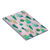 Roze Planten van de Zuidwestelijke Cacti Cactus Notitieboek (Rechterzijde)