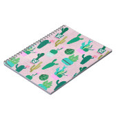 Roze Planten van de Zuidwestelijke Cacti Cactus Notitieboek (Linkerzijde)