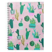 Roze Planten van de Zuidwestelijke Cacti Cactus Notitieboek (Voorkant)