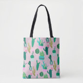 Roze Planten van de Zuidwestelijke Cacti Cactus Tote Bag (Voorkant)