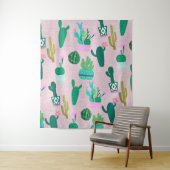 Roze Planten van de Zuidwestelijke Cacti Cactus Wandkleed (In situ)