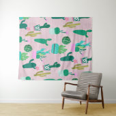 Roze Planten van de Zuidwestelijke Cacti Cactus Wandkleed (In Situ (horizontaal))