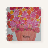 Roze Planter Floral ontworpen Notitieboek (Voorkant)