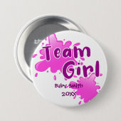 Roze plash Geslacht Team Girl roze Button (Voorkant /achterkant)