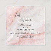 Roze plash vloeibare glitter marble Cake Care Vierkante Visitekaartje (Achterkant)