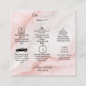 Roze plash vloeibare glitter marble Cake Care Vierkante Visitekaartje (Voorkant)