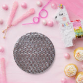 Roze plastic luchtbelletjes bekijken papieren Bord (Feest)