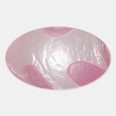 roze plastic ovale sticker (Voorkant)