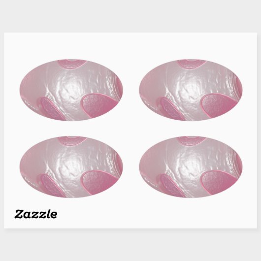 roze plastic ovale sticker (Vel)