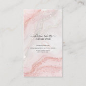 Roze plastic vloeibare glitter marble Cupcake Care Visitekaartje (Achterkant)