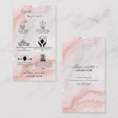 Roze plastic vloeibare glitter marble Cupcake Care Visitekaartje (Voorkant / Achterkant)