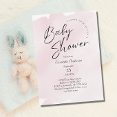 Roze plastic was Waterverf Babymeisje Baby shower Kaart