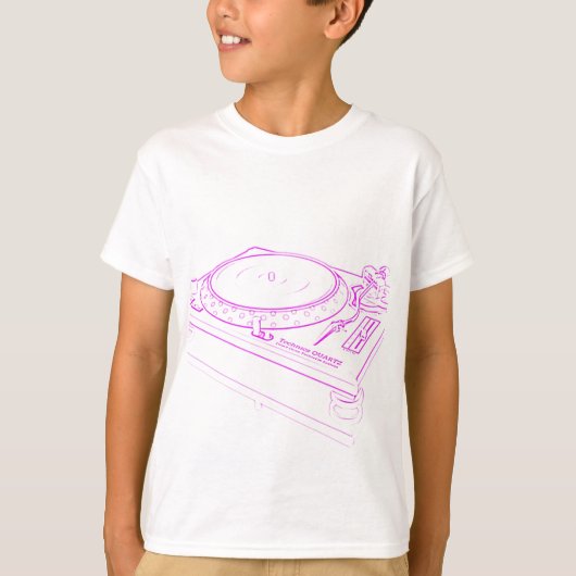 Roze Platenspeler T-shirt (Voorkant)