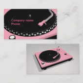 Roze Platenspeler Visitekaartje (Voorkant / Achterkant)