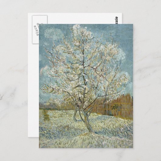 Roze platte boom van Vincent Van Gogh Briefkaart (Voorkant / Achterkant)