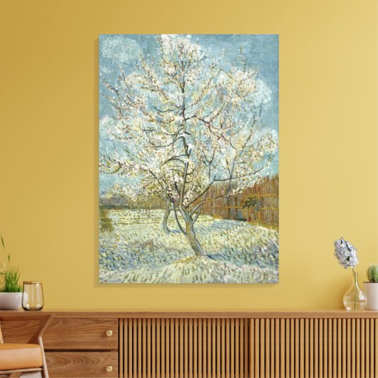 Roze platte boom van Vincent Van Gogh Canvas Afdruk (Insitu (Woonkamer))