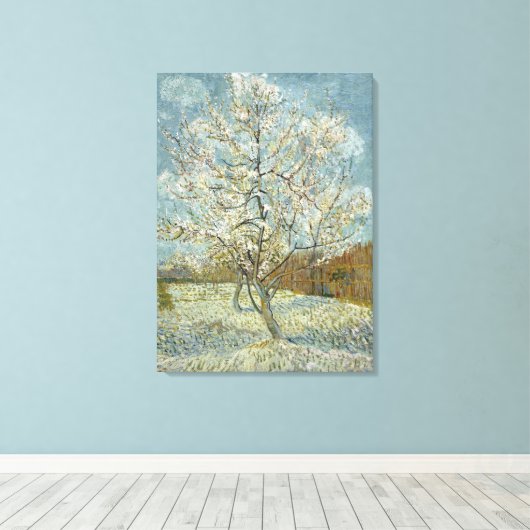 Roze platte boom van Vincent Van Gogh Canvas Afdruk (Insitu (Houten vloer))