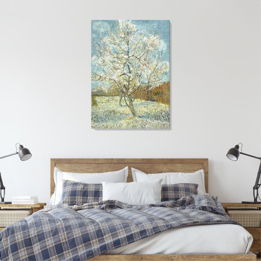 Roze platte boom van Vincent Van Gogh Canvas Afdruk (Insitu (Slaapkamer))