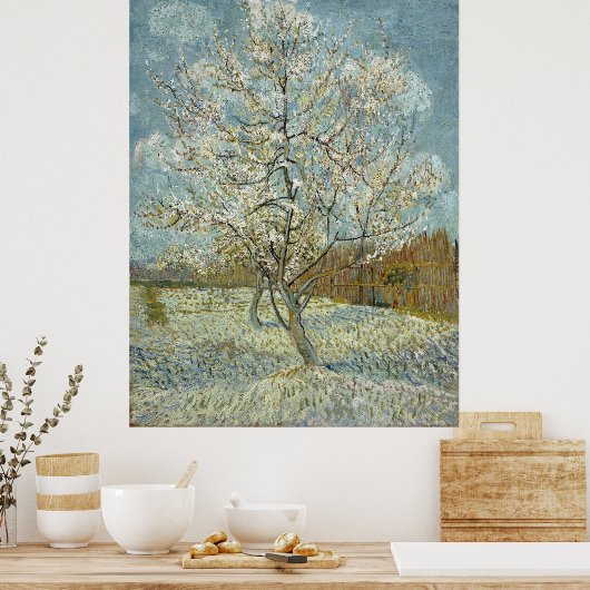 Roze platte boom van Vincent Van Gogh Poster (Keuken)