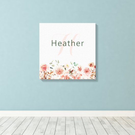 Roze platte schilderdrager canvas afdruk (Insitu (Houten vloer))