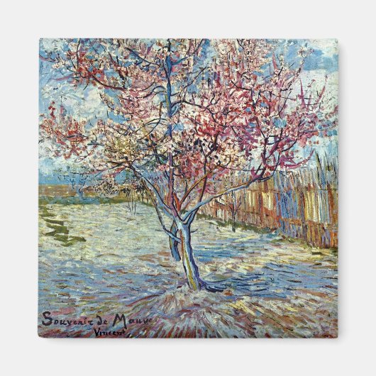 Roze platte structuur (F394) Van Gogh Fine Art Magneet (Voorkant)
