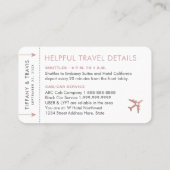 Roze plattegrond instapkaart Kaart escorte Plaatskaartje (Achterkant)