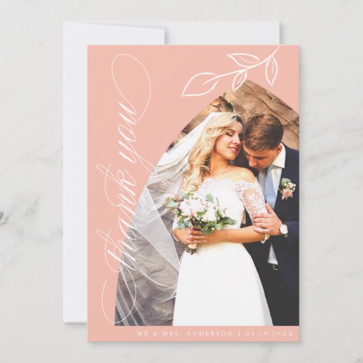 Roze pleister botanisch lef huwelijk Hartelijk dan Bedankkaart (Voorkant)