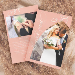 Roze pleister botanisch lef huwelijk Hartelijk dan Bedankkaart