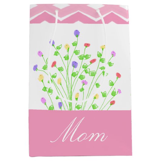 Roze pleistertas voor cadeautjes voor moeders medium cadeauzakje (Voorkant)