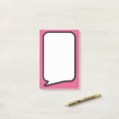 Roze Plezierig Praatwolkje in Stripboek Post-it® Notes (Op bureau)