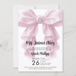 Roze Plissé Waterval Boog Elegante Quinceañera Fee Kaart