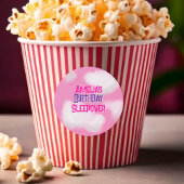 Roze pluizige wolken Gepersonaliseerde Verjaardag Ronde Sticker