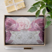 Roze & Plum Bloemen Kant Weefsel Papier (Geschenk)