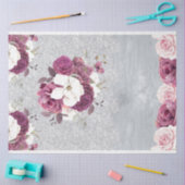 Roze & Plum Bloemen Kant Weefsel Papier (Craft)
