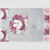 Roze & Plum Bloemen Kant Weefsel Papier (Voorkant)