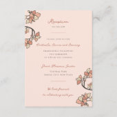 Roze Plum/Peach Blossoms Elegant Verlovingsfeest Informatiekaartje (Voorkant)