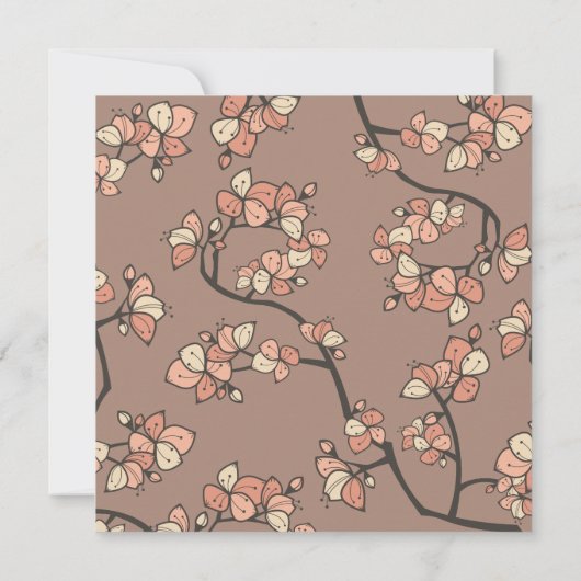 Roze Plum/Peach Blossoms Elegant Verlovingsfeest Kaart (Achterkant)