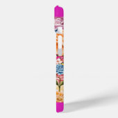 Roze Plum Peacock met kleurrijke bloemen Case-Mate iPhone Case (Achterkant / Links)