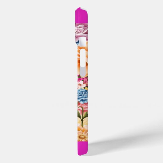 Roze Plum Peacock met kleurrijke bloemen Case-Mate iPhone Case (Achterkant / Links)