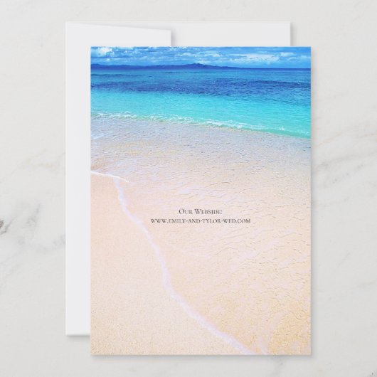 Roze Plumeria Beach Bestemming Bruiloft © Kaart (Achterkant)