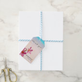 Roze Plumeria Beach Bruiloft of Business Custom Cadeaulabel (Met Touw)
