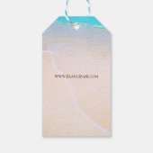 Roze Plumeria Beach Bruiloft of Business Custom Cadeaulabel (Achterkant)
