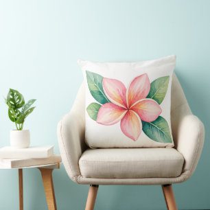 Roze Plumeria Bloem Bloem kussen