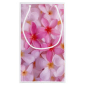 Roze Plumeria Bloem Patroon Klein Cadeauzakje (Achterkant)