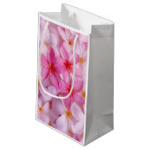 Roze Plumeria Bloem Patroon Klein Cadeauzakje (Achterkant Gekanteld)