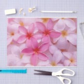 Roze Plumeria Bloem Patroon Tissuepapier (Craft)