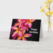  Roze Plumeria Bloemen Foto Verjaardag Kaart (Gele Bloem)