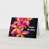  Roze Plumeria Bloemen Foto Verjaardag Kaart (Voorkant)