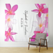 Roze Plumeria Bloemen Hawaii Trouw Achtergrond Wandkleed (In Situ (horizontaal))