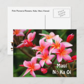Roze Plumeria Bloemen, Ka Oi van Maui Nō Briefkaart (Voorkant / Achterkant)